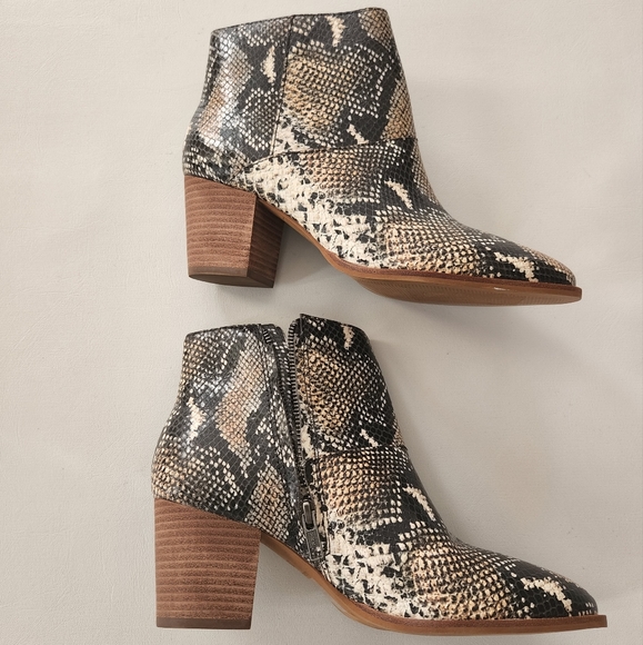 Madewell Snakeskin Embossed Leather Ankle Boots - Picture 2 of 15